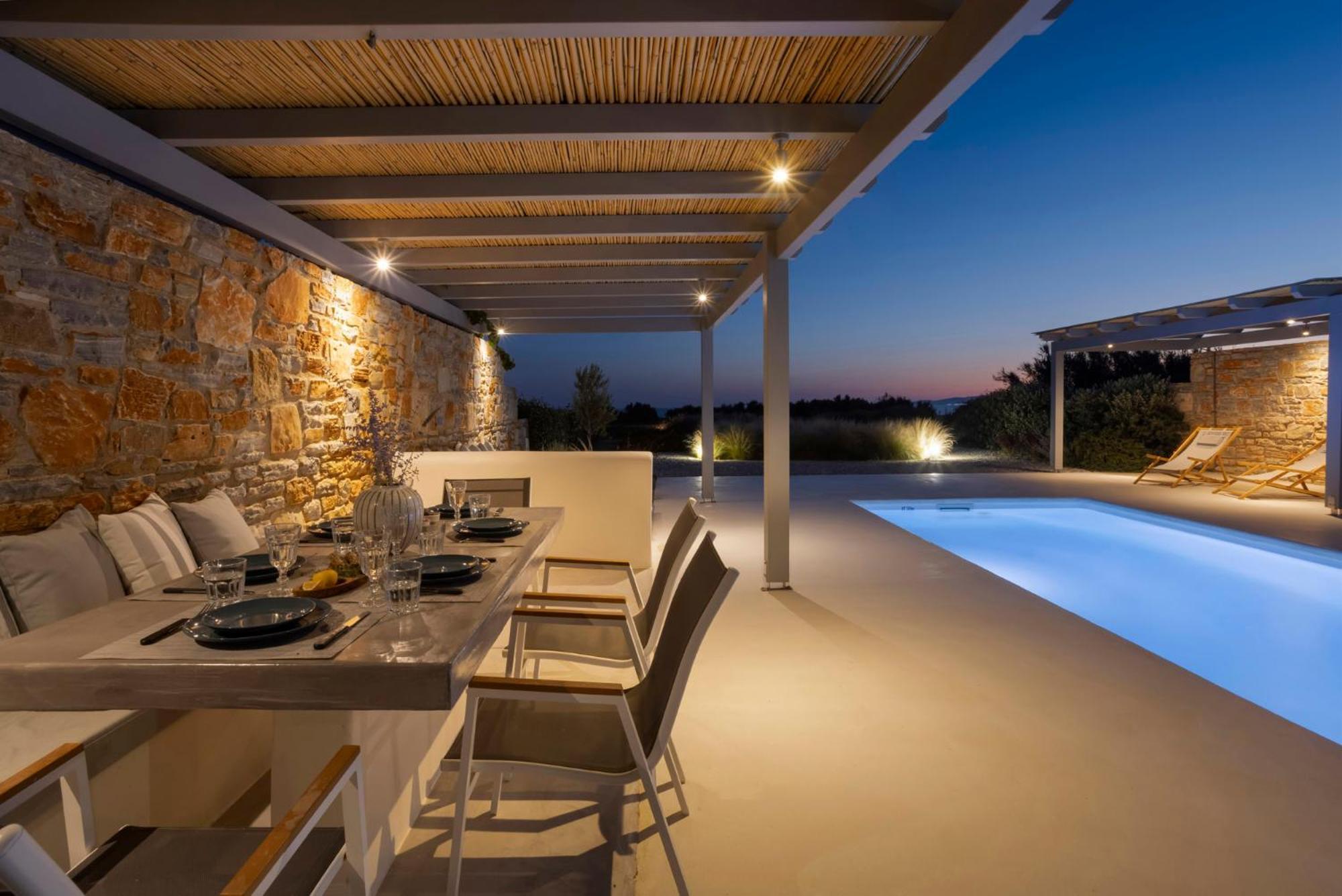 Villa Dione, Private Pool & Seaview By Naxos Dunes Kastrákion エクステリア 写真